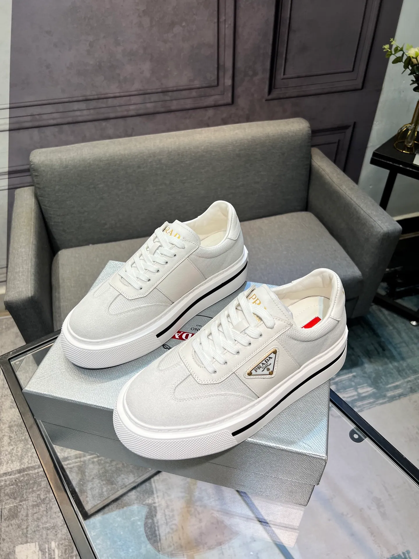 Men's shoes 💰580 [PRADA] Men's shoes are popular in the counter, the official website is synchronized, 1 high-quality shipment ✔️ Original frosted cowhide + cowhide lining, 1🆚1 replica, original sole, 38-45 (45 customized, non-refundable)